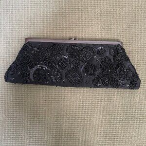 Santi Black Beaded Evening Clutch